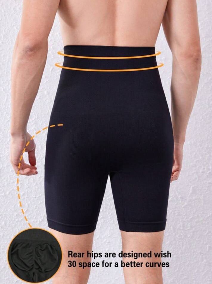 B-FIT Men's Solid High Waist Casual Slimming Bottom Shapewear